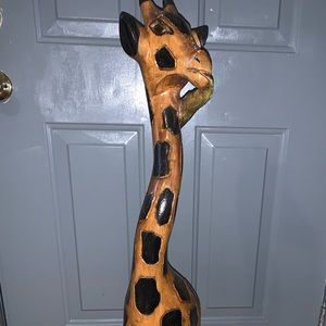 Hand Carved and Painted giraffe sculpture🦒